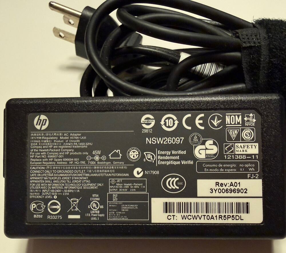 Genuine 45W HP Laptop Charger AC Power Adapter 45W. NSW26097. 19.5V